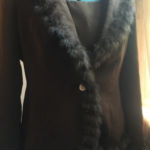 💝 Incredible Spiral Fur Trim Blazer ~ BOGO = FREE